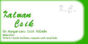 kalman csik business card